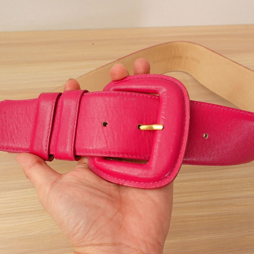VINTAGE Designer Belt Womens M Pink Genuine Leather AMANDA SMITH Fashion Casual